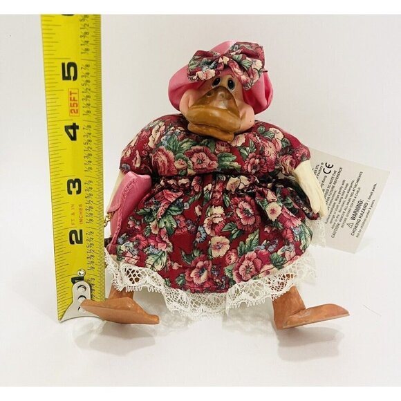 American Folk Art Duck Figurine Mrs. Quackmire Country Shelf Sitter 2930 Russ - Picture 5 of 5